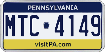 PA license plate MTC4149