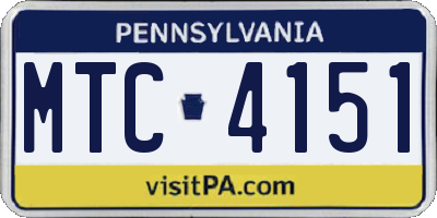 PA license plate MTC4151