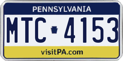 PA license plate MTC4153