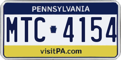 PA license plate MTC4154