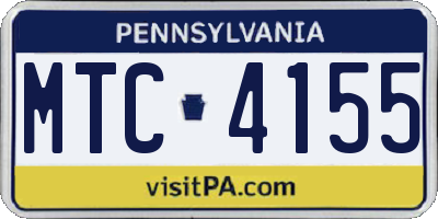 PA license plate MTC4155