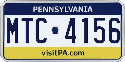 PA license plate MTC4156