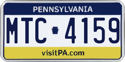 PA license plate MTC4159