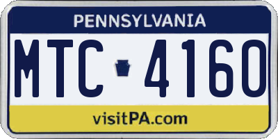 PA license plate MTC4160