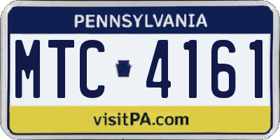PA license plate MTC4161
