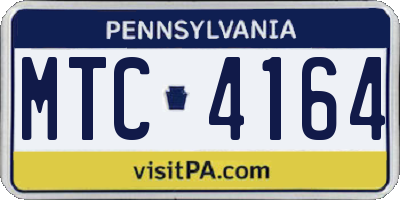 PA license plate MTC4164