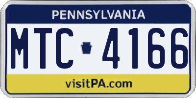 PA license plate MTC4166