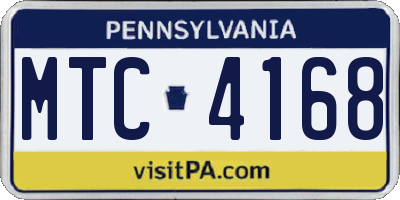 PA license plate MTC4168