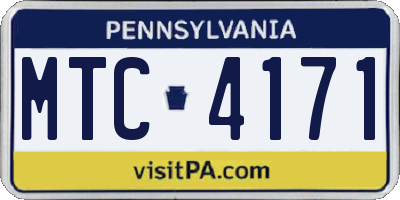 PA license plate MTC4171