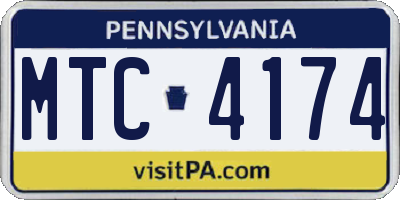 PA license plate MTC4174