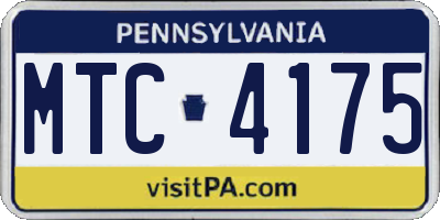 PA license plate MTC4175