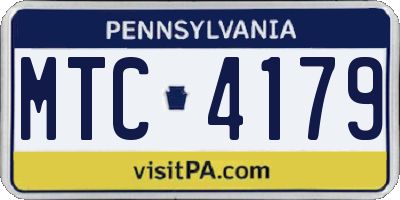 PA license plate MTC4179