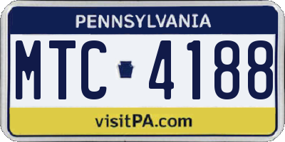 PA license plate MTC4188