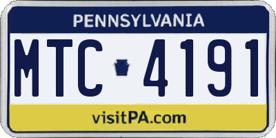 PA license plate MTC4191