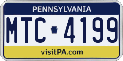 PA license plate MTC4199