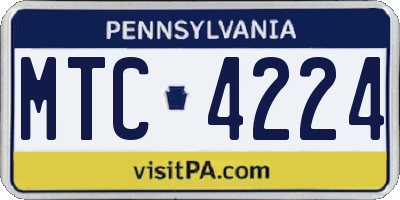 PA license plate MTC4224