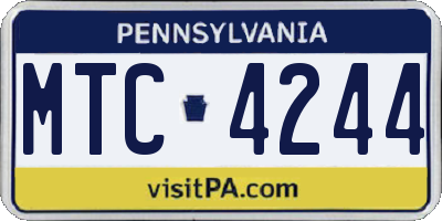 PA license plate MTC4244