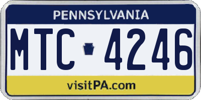 PA license plate MTC4246