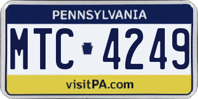 PA license plate MTC4249