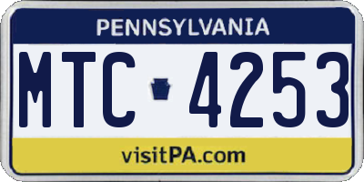 PA license plate MTC4253