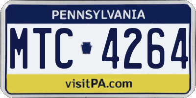 PA license plate MTC4264