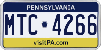 PA license plate MTC4266
