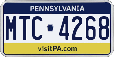 PA license plate MTC4268