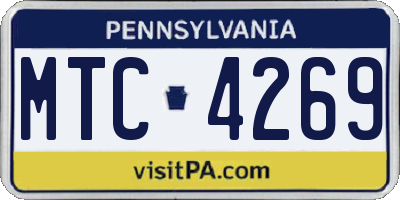 PA license plate MTC4269