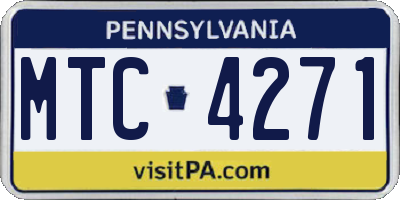 PA license plate MTC4271