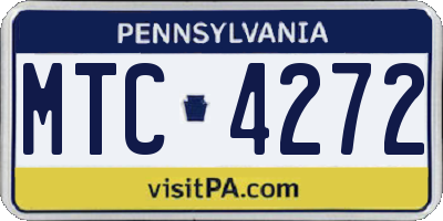 PA license plate MTC4272