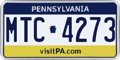 PA license plate MTC4273