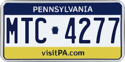 PA license plate MTC4277