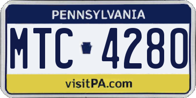 PA license plate MTC4280