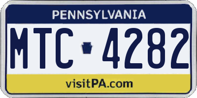 PA license plate MTC4282