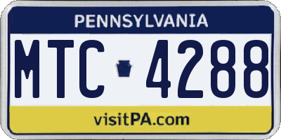 PA license plate MTC4288