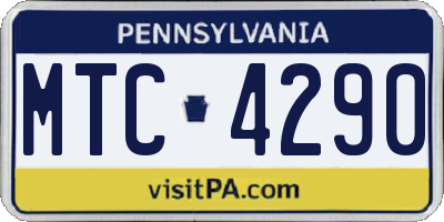 PA license plate MTC4290