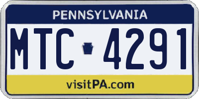 PA license plate MTC4291
