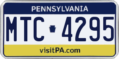 PA license plate MTC4295