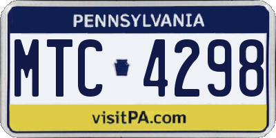 PA license plate MTC4298