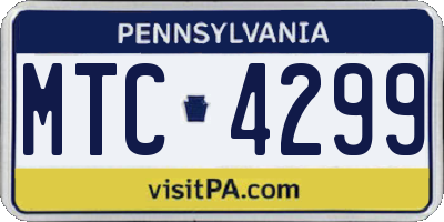 PA license plate MTC4299