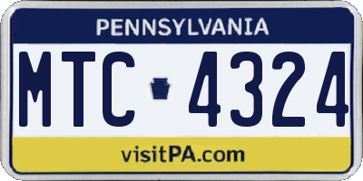 PA license plate MTC4324