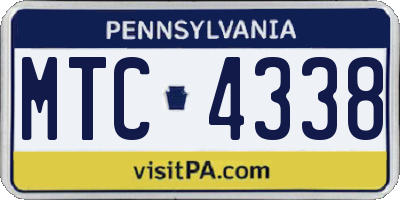 PA license plate MTC4338
