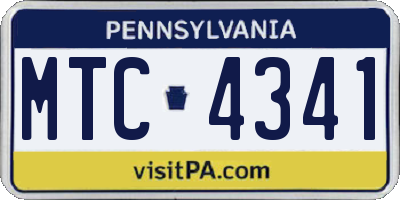 PA license plate MTC4341