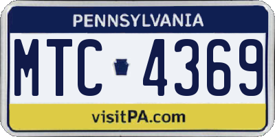 PA license plate MTC4369