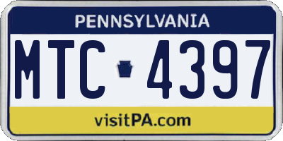 PA license plate MTC4397