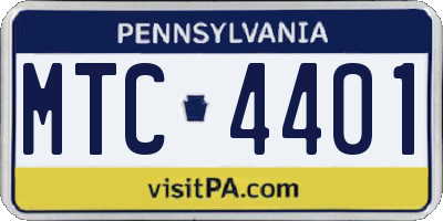 PA license plate MTC4401