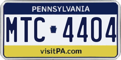 PA license plate MTC4404