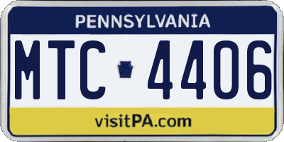 PA license plate MTC4406