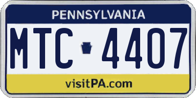 PA license plate MTC4407