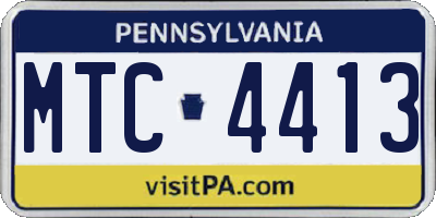 PA license plate MTC4413